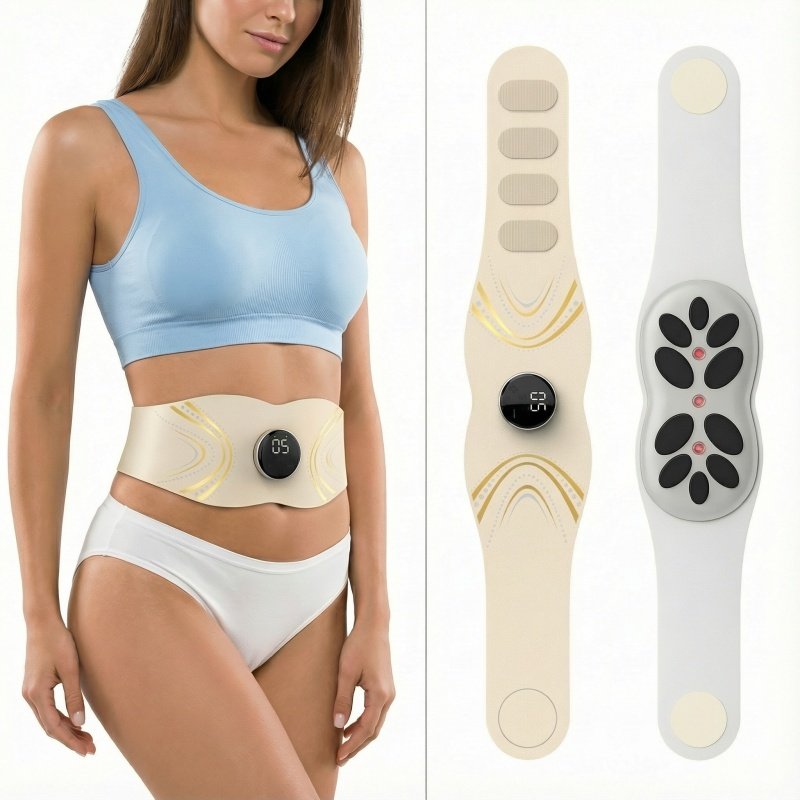 TENS and EMS massage belt with red lights and heating
